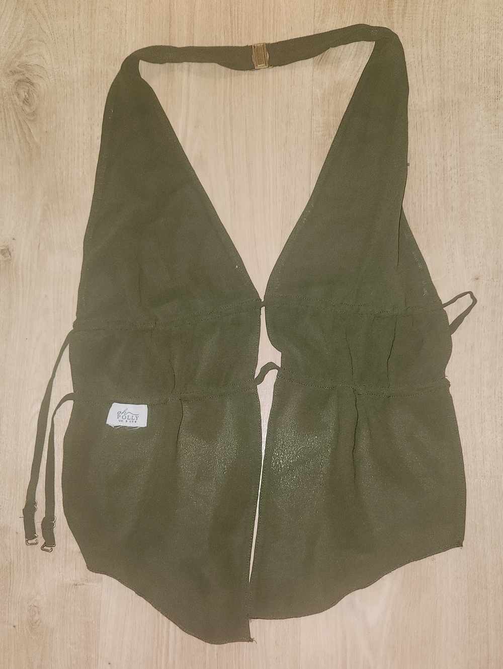 Olive Green Halter Top - Picture 2 of 3
